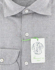 Finamore Napoli Light Gray Fancy Shirt - Extra Slim - (2018031212) - Parent