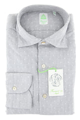 Finamore Napoli White Polka Dot Cotton Shirt - Extra Slim - 16/41 - (F4)