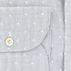 Finamore Napoli White Polka Dot Cotton Shirt - Extra Slim - (F4) - Parent