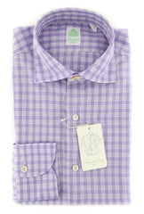 Finamore Napoli Purple Check Shirt - Extra Slim - 16.5/42 - (FN810226)