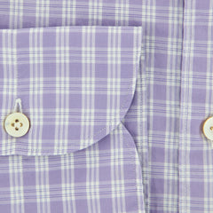 Finamore Napoli Purple Check Shirt - Extra Slim - (FN810226) - Parent