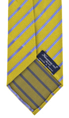 Finamore Napoli Yellow with Purple Stripes Tie - 3.5" Wide