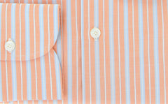 Finamore Napoli Orange Australian Mother of Pearl Buttons Shirt 16/41