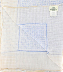 New $300 Luigi Borrelli Light Blue Square Scarf