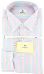 Luigi Borrelli Light Blue Striped Cotton Shirt - Slim - 15.75/40 - (GB6389)