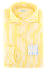 Giampaolo Yellow Striped Shirt - Extra Slim - 15.5/39 - (GP608765485CAMPT1)