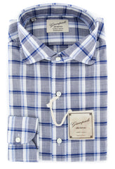 Giampaolo Blue Plaid Shirt - Extra Slim - 15.5/39 - (GP61817557MATPT1)