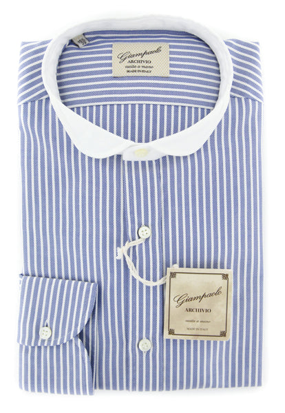 Giampaolo Blue Striped Shirt - Extra Slim - (GP61856877GIANOPT1) - Parent