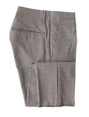 Incotex Brown Micro-Check Cotton Blend Pants - Slim - 30/46 - (INC105221)