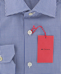 Kiton Blue Micro-Check Cotton Shirt - Slim - (23) - Parent