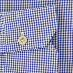 Kiton Blue Micro-Check Cotton Shirt - Slim - (23) - Parent