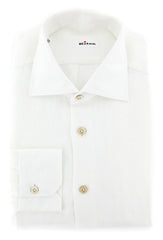 $600 Kiton White Solid Shirt - Slim - 15.5/39 - (KTUCFTH2971FAA1)