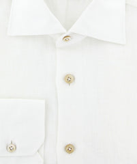 $600 Kiton White Solid Shirt - Slim - (KTUCFTH2971FAA1) - Parent