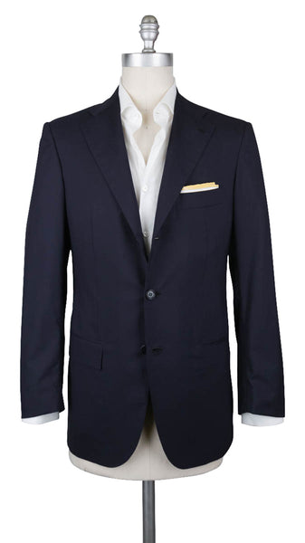 Kiton Dark Blue Wool Solid Sportcoat - (200) - Parent