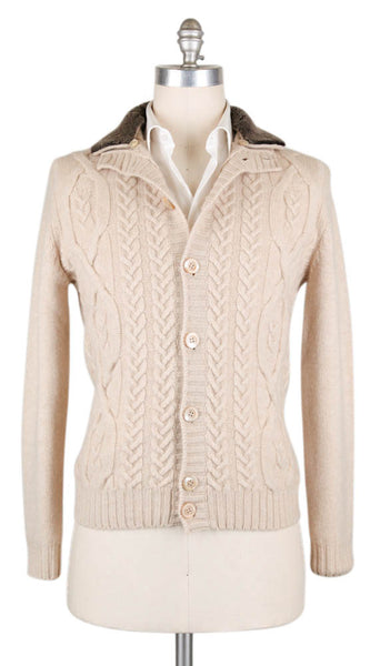 Luigi Borrelli Beige Sweater - Cardigan - Medium/50 - (05MG12200202)