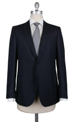 Borrelli Midnight Navy Blue Virgin Wool Striped Suit-40/50-(201803092)