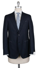 Borrelli Midnight Navy Blue Wool Nail Head Suit - 36/46 - (201803095)