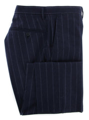 Borrelli Midnight Navy Blue Wool Striped Suit - (201803084) - Parent