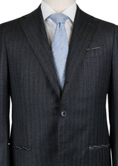 Borrelli Charcoal Gray Wool Striped Suit - (201803088) - Parent