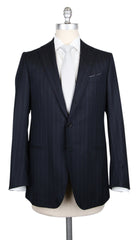 Borrelli Navy Blue Virgin Wool Striped Suit - 40/50 - (2018030815)