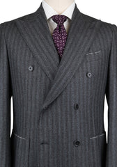 Luigi Borrelli Dark Gray Wool Striped Suit - (LB203330R7) - Parent