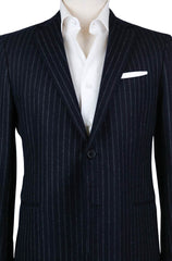 Luigi Borrelli Blue Wool Striped Sportcoat - 42/52 - (B4222123R8)