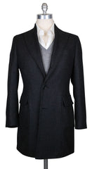 Luigi Borrelli Dark Gray Herringbone Coat - 36/46 - (CUFIREN92)