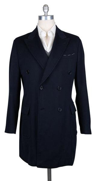 Luigi Borrelli Midnight Navy Blue Peacoat - (LBCOAT161332) - Parent