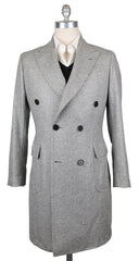 Luigi Borrelli Gray Cashmere Herringbone Coat - 38/48 - (CULB217830)