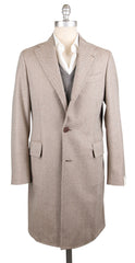 Luigi Borrelli Brown Wool Herringbone Coat - 36/46 - (LBCOAT217960)