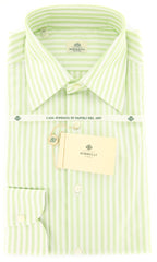 Luigi Borrelli Green Striped Cotton Shirt - Slim - 15/38  (DR2049NICOLA)