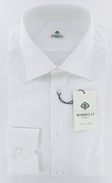 Luigi Borrelli White Solid Shirt - Slim - 17/43 - (DRWHTHENRYSTFSPT2SB)