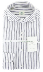 Borrelli White Striped Shirt - Extra Slim - 15.5/39 - (2018022113)