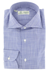 Luigi Borrelli Blue Micro-Check Cotton Shirt - Extra Slim - (279) - Parent