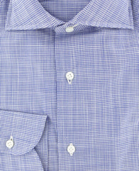 Luigi Borrelli Blue Micro-Check Cotton Shirt - Extra Slim - (279) - Parent