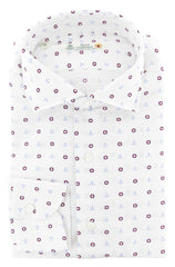 Luigi Borrelli Red Anchor Print Cotton Shirt - Extra Slim - 15.75/40 (263)