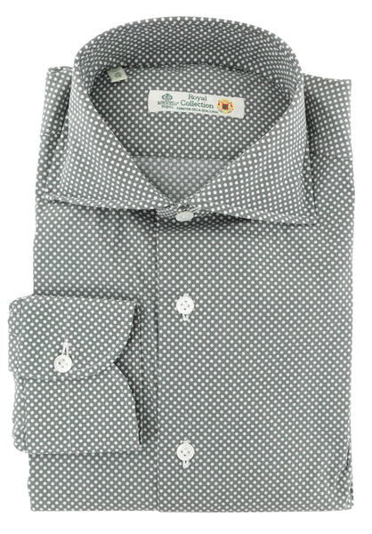 Luigi Borrelli Olive Green Polka Dot Shirt - Extra Slim - (303) - Parent