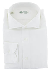 Luigi Borrelli White Solid Dress Shirt - Extra Slim - XL US/XL EU - (9T)