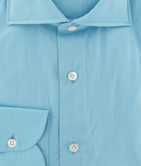 Luigi Borrelli Turquoise Melange Cotton Shirt - Extra Slim - (309) - Parent