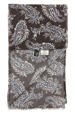 Luigi Borrelli Brown Paisley Long Scarf - 26" x 76" - (FI120296)