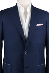 Luigi Borrelli Navy Blue Wool Solid Sportcoat - (GUSB209371) - Parent