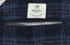 Luigi Borrelli Dark Blue Alpaca Plaid Sportcoat - (GU3B212370) - Parent