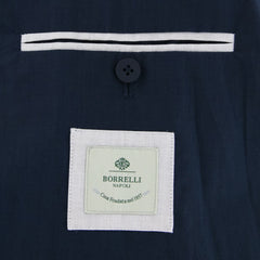 Luigi Borrelli Navy Blue Solid Raincoat - (LBCOATG160270) - Parent