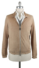 Luigi Borrelli Brown Suede Solid Jacket - 38/48 - (LBG160661)