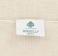 New $250 Luigi Borrelli Beige Micro-Check Long Scarf - 78" x 27" - (LBSS1238)