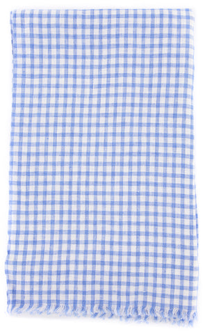 Luigi Borrelli Blue Linen Scarf