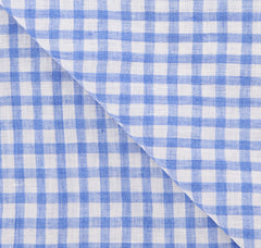 New $250 Luigi Borrelli Blue Check Long Scarf - 64" x 26" - (LBSS1265)