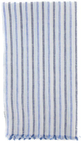 Luigi Borrelli Blue Linen Scarf