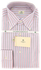 Luigi Borrelli Pink Striped Cotton Shirt - Slim - 15.75/40 - (TF)