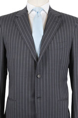 Kiton Gray Suit - Light Blue Striped - 44/54